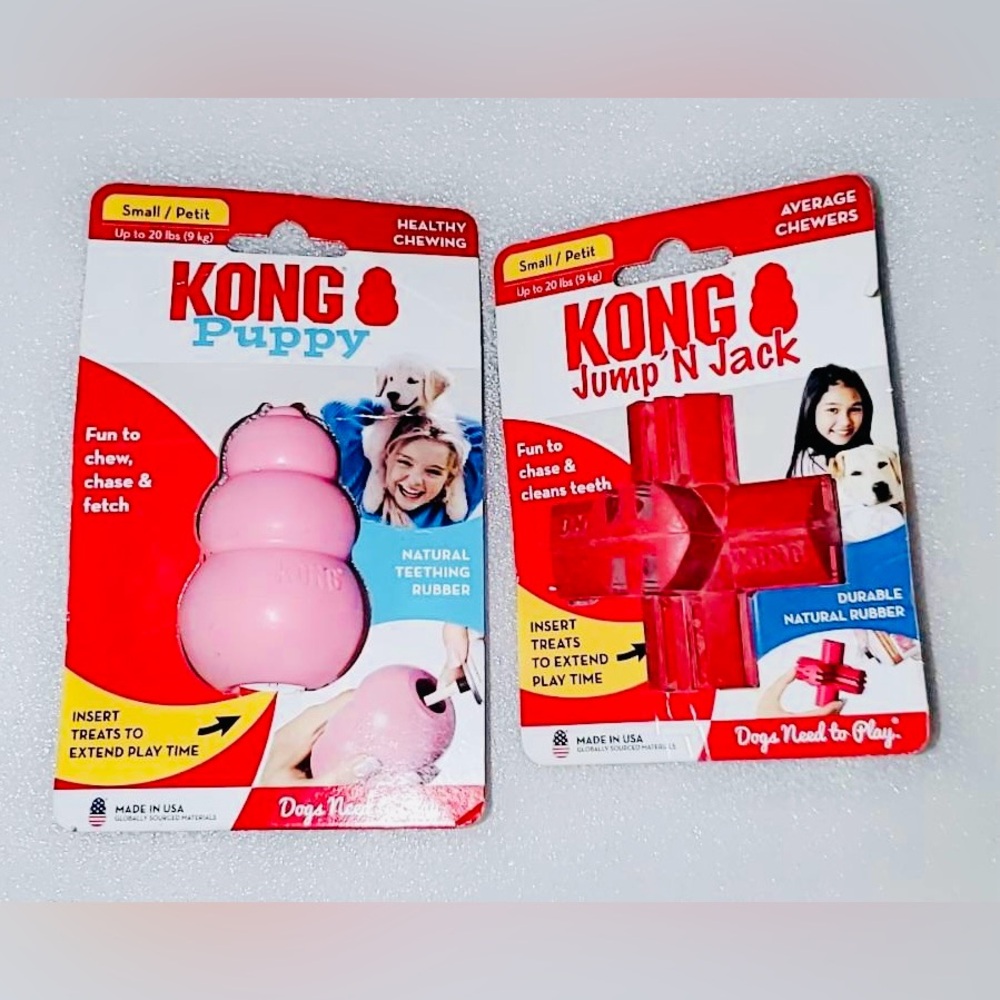 Bundle of 2 New KONG Puppy Toys | Pink & Red Colors | NWT